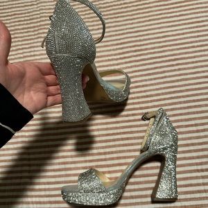 Platform sparkle heels